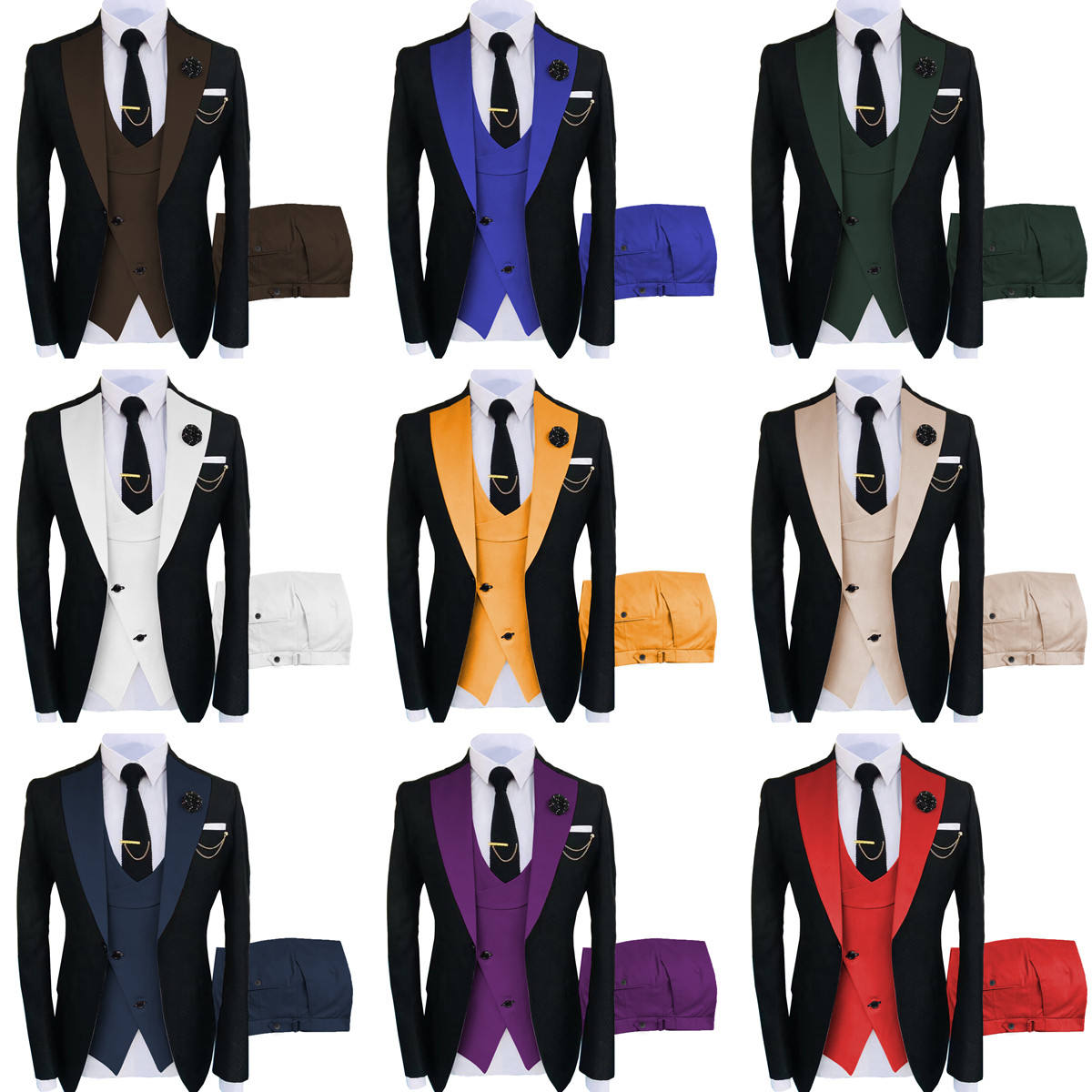 Hight Quality Custom Business Suit for Men Three Piece Set Long Sleeve Slim Fit Formal Suits Grooms Wedding Suit - Image 3