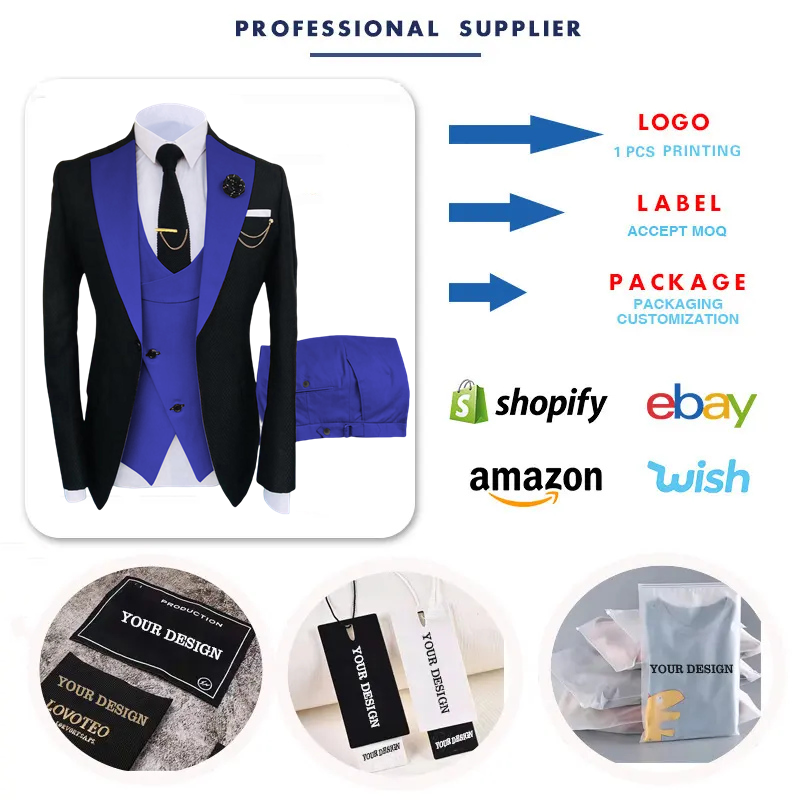 Hight Quality Custom Business Suit for Men Three Piece Set Long Sleeve Slim Fit Formal Suits Grooms Wedding Suit - Image 5