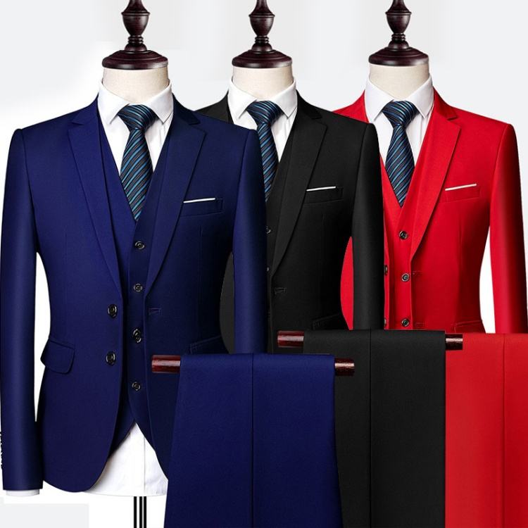 Black Men's Two-piece Suit New Professional Business Best Man Groom Wedding Men's Suit(jacket + Pants)
