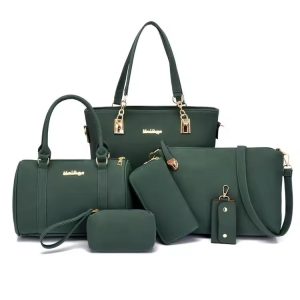 Ladies Multi-piece Durable Handbags Set Women's Shoulder Crossbody Bag with Zipper Closure and Polyester Lining
