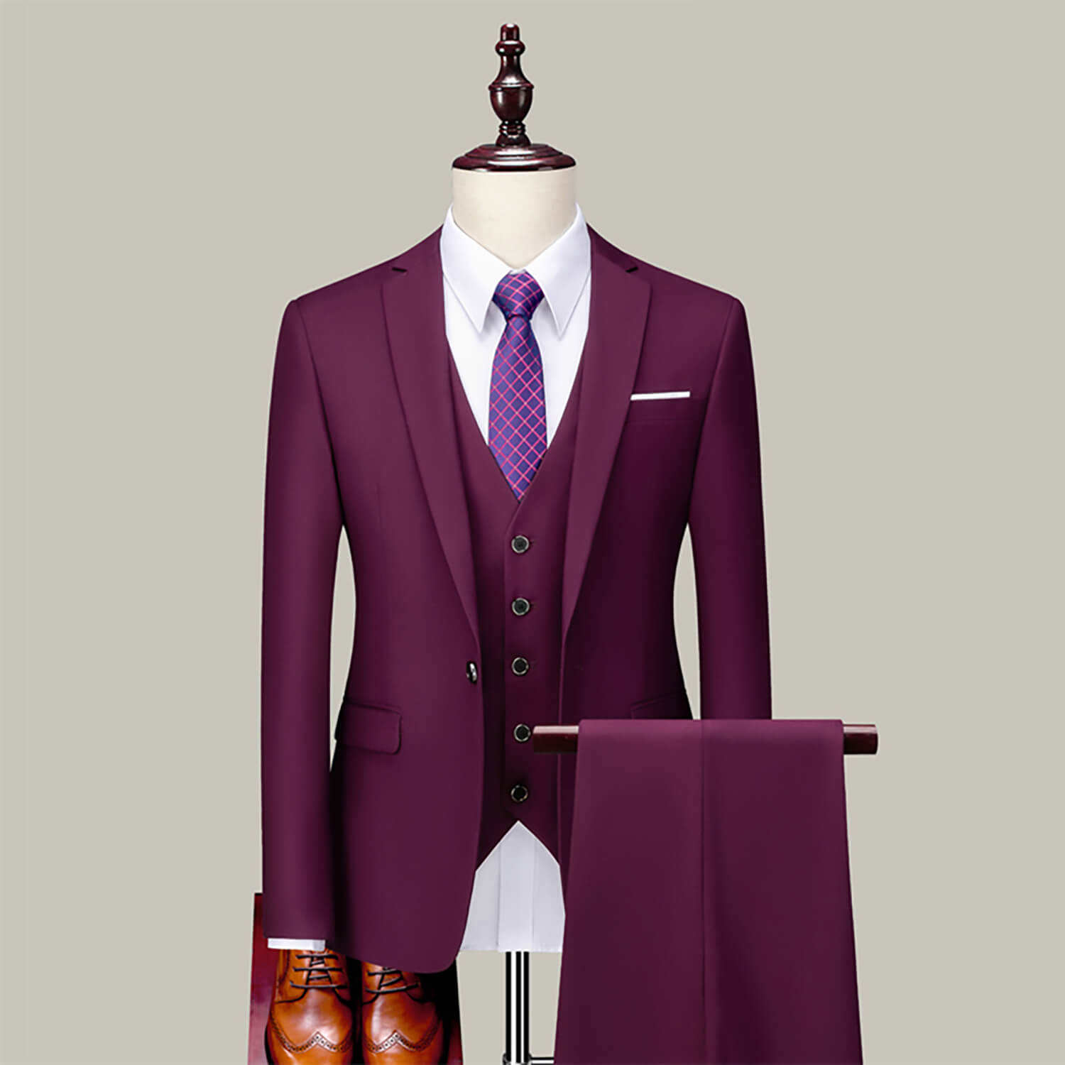 Luxury Design Custom Custom Style Size Color Men Suit Polyester Fabric Suits Slim Fit Men Suits Set for Wedding and Business - Image 5